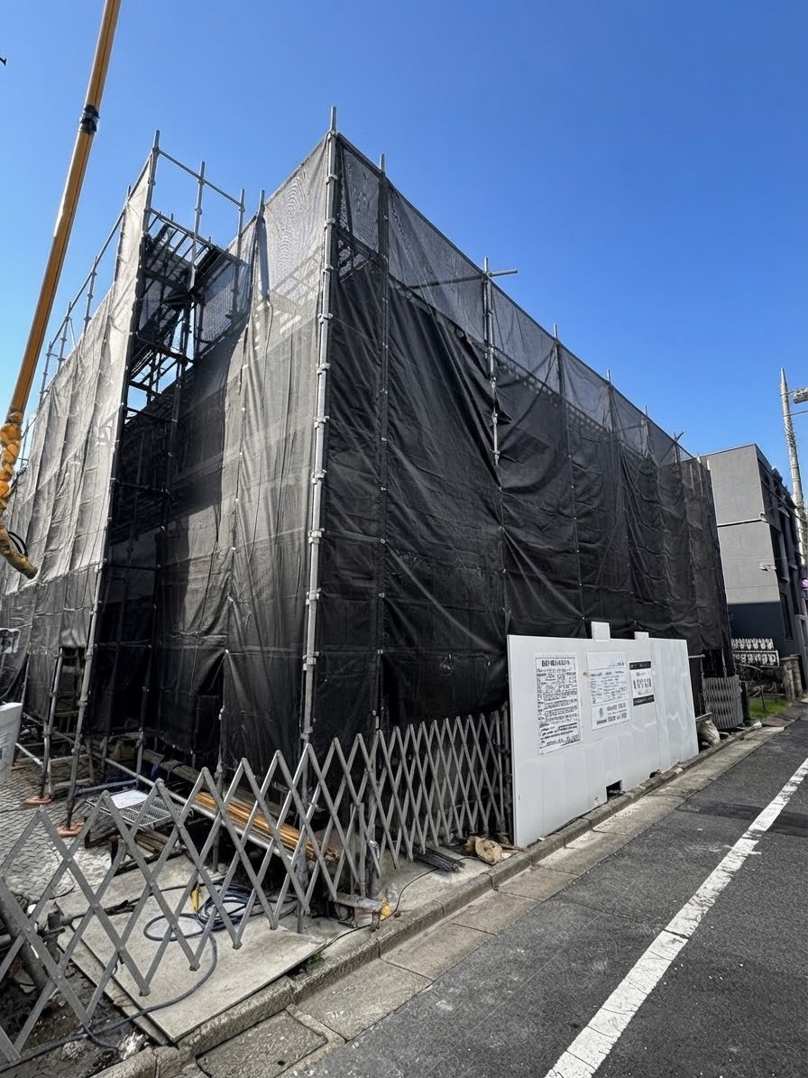 千鳥2丁目の建設現場を別角度から見た様子